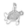 Rhodium Over Sterling Silver Polished Crystal Turtle Chain Slide Pendant