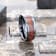BENNY Black Ceramic Polished Beveled Edges Men’s Wedding Band with
Bubinga Wood Inlay 8mm