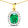 2.50ctw 14K Yellow Gold Zambian Emerald and White Diamond Pendant with
18 inch Cable Chain