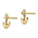 14K Yellow Gold Cubic Zirconia Children's Anchor Post Earrings