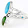 Blue And Green Turquoise Two-Stone Ring In Sterling Silver