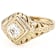 Diamond Simulant Art Deco Style Ring In 18K Gold Over Sterling Silver 0.72ct