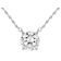 Round CZ Solitare Station Pendant Necklace in Rhodium Over Sterling Silver