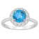 7mm Round Swiss Blue Topaz And White Topaz Accents Rhodium Over Sterling
Silver Halo Ring