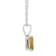 8x6mm Emerald Cut Citrine 14k White Gold Pendant With Chain