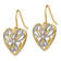 14K Yellow Gold and Rhodium Over 14K Yellow Gold Polished Filigree Heart
Dangle Earrings