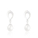7.5-8mm White Cultured Freshwater Pearl Rhodium Over Sterling Silver Earrings