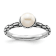 Rhodium Over Sterling Silver Stackable Expressions Patterned White
Freshwater Cultured Pearl Ring