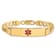 14k Yellow Gold Medical Red Enamel Curb Link ID Bracelet