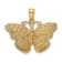 14k Yellow Gold Textured Butterfly Pendant