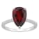 12x8mm Pear Shape Garnet and 1/10 ctw Diamond Rhodium Over Sterling
Silver Ring