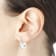 Sterling Silver Blue Enamel Round Hoop Earrings