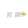 White Cubic Zirconia 14k Yellow Gold Studs With Velvet Gift Box 1.00ctw