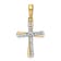 14k Two-tone Gold Diamond-Cut Cross Pendant