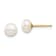 14K Yellow Gold 5-6mm White Button Freshwater Cultured Pearl Stud Post Earrings