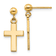 14k Yellow Gold Polished Cross Dangle Earrings