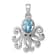 Rhodium Over Sterling Silver Polished Crystal Octopus Pendant
