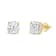 White Cubic Zirconia 14k Yellow Gold Studs With Velvet Gift Box 1.50ctw
