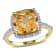 4ct Citrine and 0.10ctw Diamond 10k Yellow Gold Ring