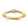 14K Yellow Gold Petite Beaded Edge Round Diamond Ring 0.1ctw