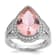 Rhodium Over Sterling Silver Pink Nano Crystal and Cubic Zirconia
Teardrop Halo Ring