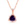Trillion Amethyst and Cubic Zirconia 18K Rose Gold Over Sterling Silver
Pendant with chain, 2.59ctw