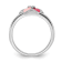 Rhodium Over Sterling Silver Pink Enameled and Cubic Zirconia Flower
Children's Ring