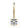 White Cubic Zirconia 14k Yellow Gold Earrings With Velvet Gift Box 1.00ctw