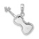 Rhodium Over 14k White Gold Polished and Textured Solid 3D Violin Pendant