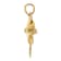 14k Yellow Gold 3D Textured Female Dorado (Mahi-Mahi) Charm