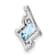 Rhodium Over 10k White Gold 0.5 ctw Cushion Aquamarine and Diamond Chain
Slide Pendant
