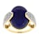 Lapis Lazuli Large Oval And White Zircon Ring In 18K Gold Over Sterling
Silver 1.44ctw
