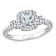 Aquamarine and Diamond 10K White Gold Halo Ring 0.69ctw