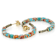 Turquoise And Spiny Oyster Shell Hoop Earrings In 18K Gold Over Brass