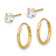 14k Yellow Gold Polished 4.5mm Cubic Zirconia Studs and Small 7/16"
Endless Hoop Earring Set