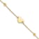 14K Yellow Gold Polished and Diamond-cut Heart and Beads Plus 1 Inch
Extension Bracelet