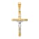 14K Yellow and White Gold Hollow Crucifix Pendant