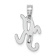 Rhodium Over 14k White Gold Polished Script Letter K Initial Pendant