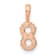 14k Rose Gold Diamond Number 8 Pendant