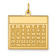 14k Yellow Gold Satin Tuesday the First Day Calendar Pendant