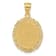 14k Yellow Gold Solid Satin, Polished and Textured Libra Zodiac Oval Pendant