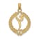 14k Yellow Gold Solid Polished and Textured Framed Gymnast pendant
