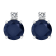 5mm Round Sapphire with Diamond Accents 14k White Gold Stud Earrings