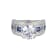 Blue And White Cubic Zirconia Platinum Over Silver Ring 6.21ctw
