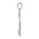 Rhodium Over 14k White Gold Polished Claddagh Pendant