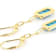 Turquoise Square Cushion Earrings In 18K Gold Over Sterling Silver