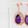 Amethyst and CZ 6.95 Ctw Pear 18K Rose Gold Over Sterling Silver Center
Design Earrings Jewelry