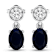 1.50ctw 14K White Gold Blue Sapphire and White Diamond Halo Earrings