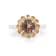 Brown Smoky Quartz and Citrine Rhodium Over Sterling Silver Flower
Design Ring