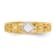 14K Yellow Gold with White Rhodium Diamond Cut Toe Ring